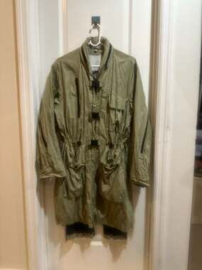 SØSKEN Studios Olive Green Utility Tactical Belted Long Parka Coat